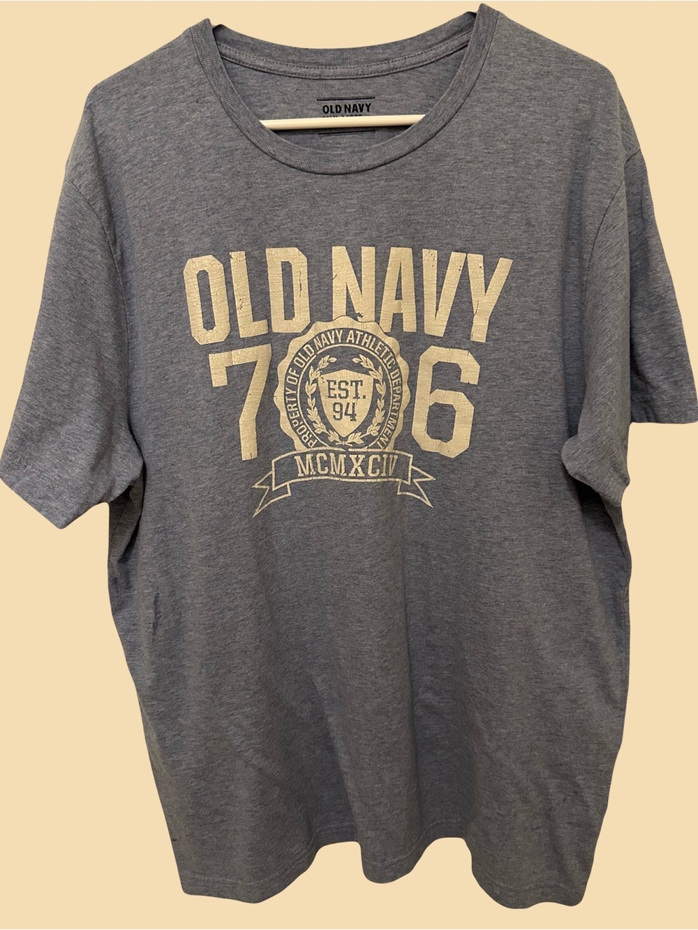 Old Navy Blue Heather Short-Sleeve Logo Tee - XL NWOT